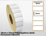 38mm x 25mm Polypropylene Labels - Permanent Adhesive