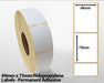 49mm x 75mm Polypropylene Labels - Permanent Adhesive