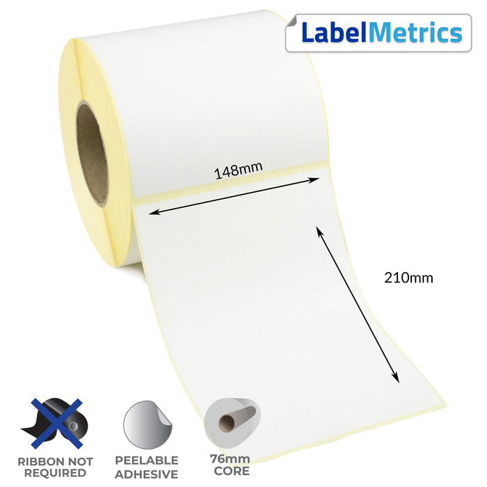 148 x 210mm Direct Thermal Labels - Removable Adhesive