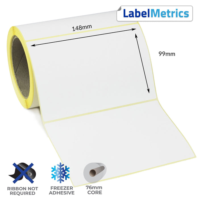 148 x 99mm Direct Thermal Labels - Freezer Adhesive