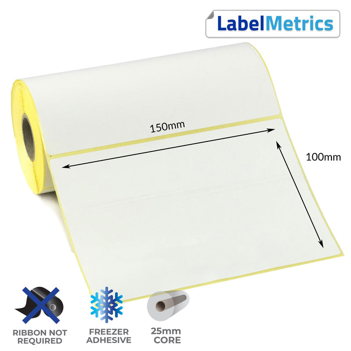 150 x 100mm Direct Thermal Labels - Freezer Adhesive