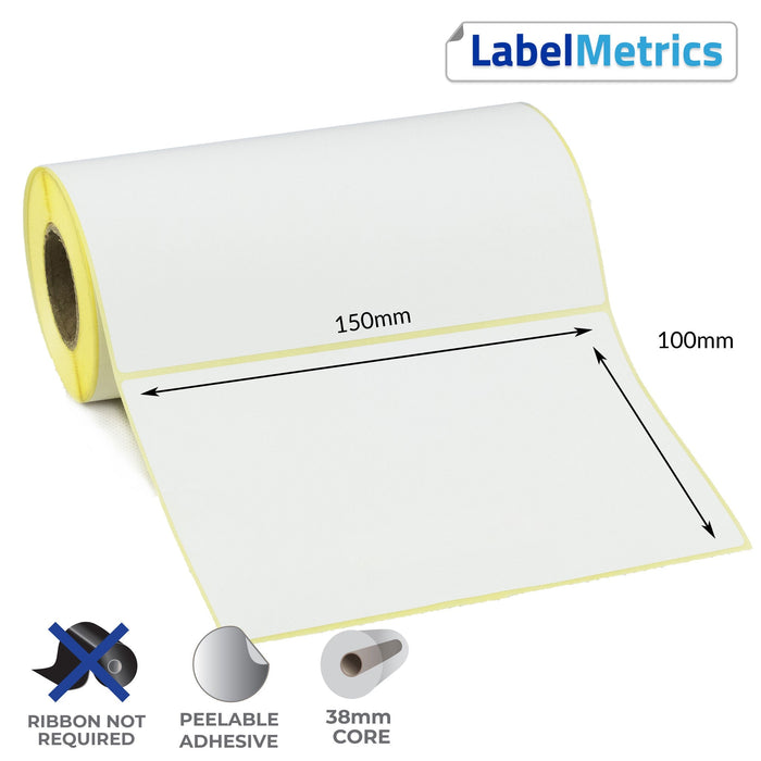 150 x 100mm Direct Thermal Labels - Removable Adhesive