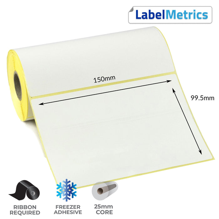 150 x 99.5mm Thermal Transfer Labels - Freezer Adhesive