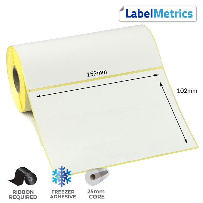 152 x 102mm Thermal Transfer Labels - Freezer Adhesive