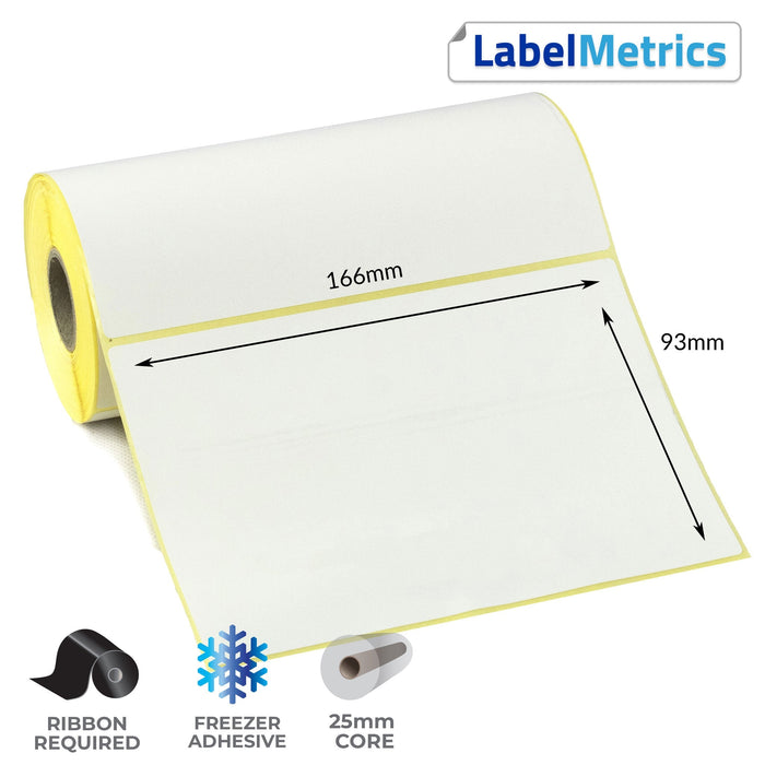 166 x 93mm Thermal Transfer Labels - Freezer Adhesive