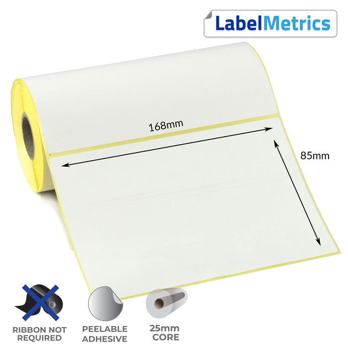 168 x 85mm Direct Thermal Labels - Removable Adhesive