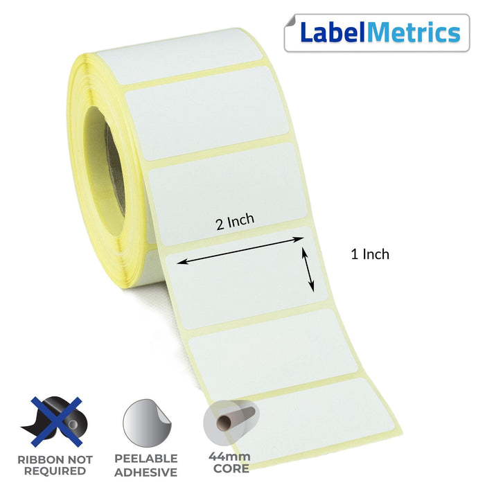 2x1 Inch Direct Thermal Labels - Removable Adhesive