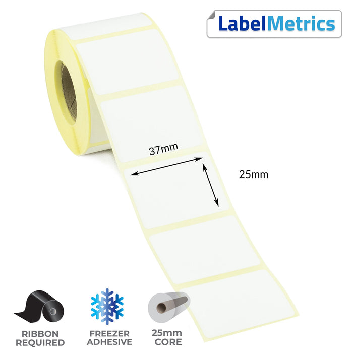 37 x 25mm Thermal Transfer Labels - Freezer Adhesive