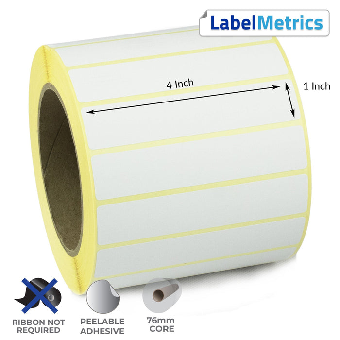 4x1 Inch Direct Thermal Labels - Removable Adhesive