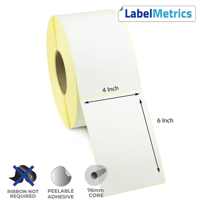 4x6 Inch Direct Thermal Labels - Removable Adhesive