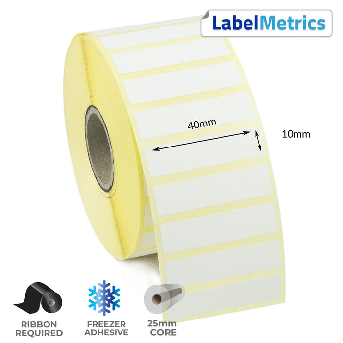 40 x 10mm Thermal Transfer Labels - Freezer Adhesive