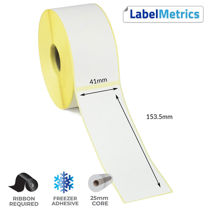 41 x 153.5mm Thermal Transfer Labels - Freezer Adhesive