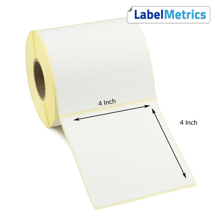 4x4 Inch Direct Thermal Labels - Permanent Adhesive