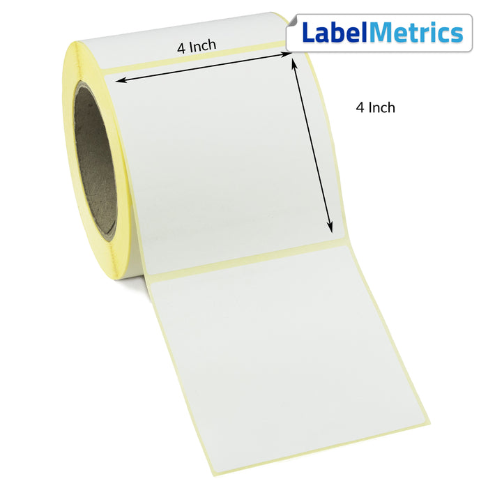 4x4 Inch Direct Thermal Labels - Permanent Adhesive