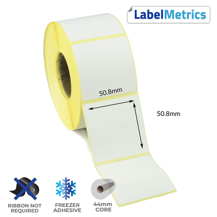 50.8 x 50.8mm Direct Thermal Labels - Freezer Adhesive