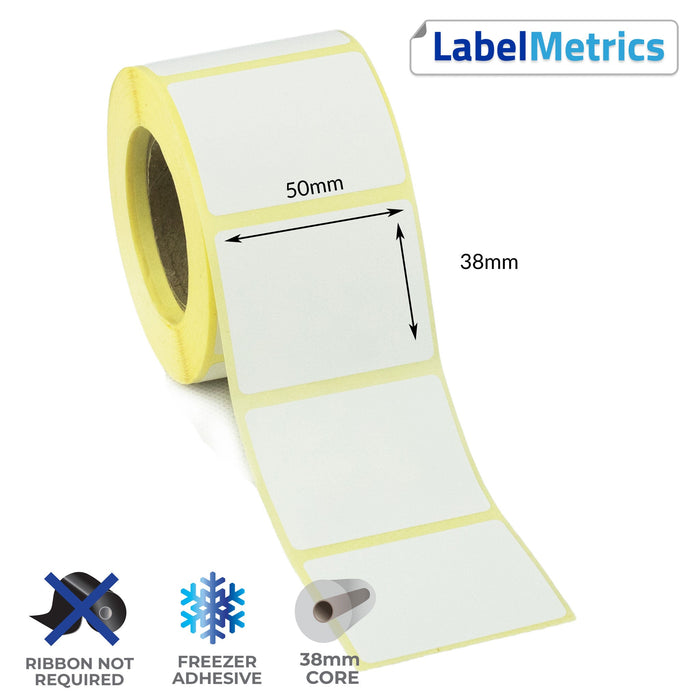 50 x 38mm Direct Thermal Labels - Freezer Adhesive