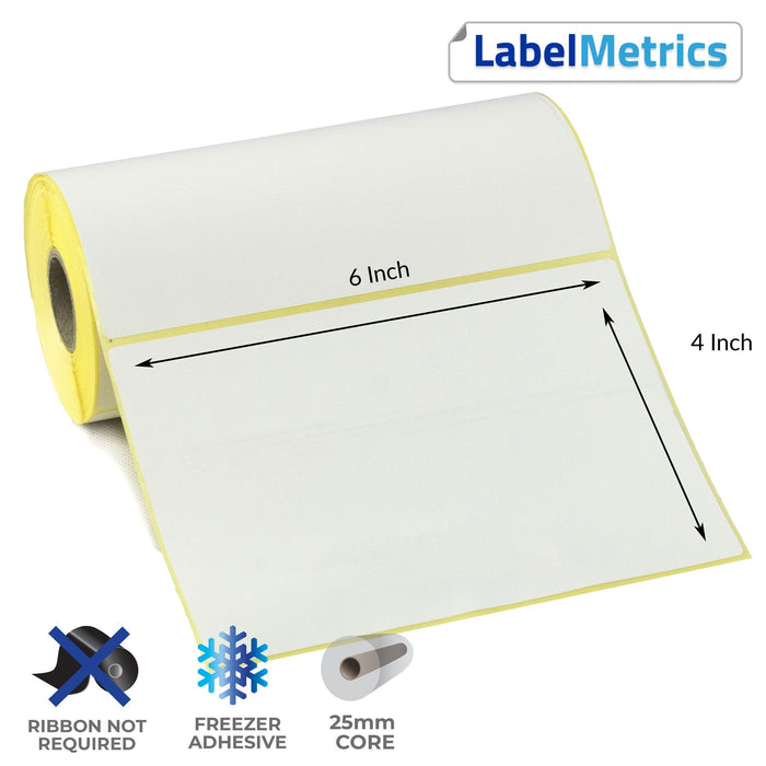 6x4 Inch Direct Thermal Labels - Freezer Adhesive