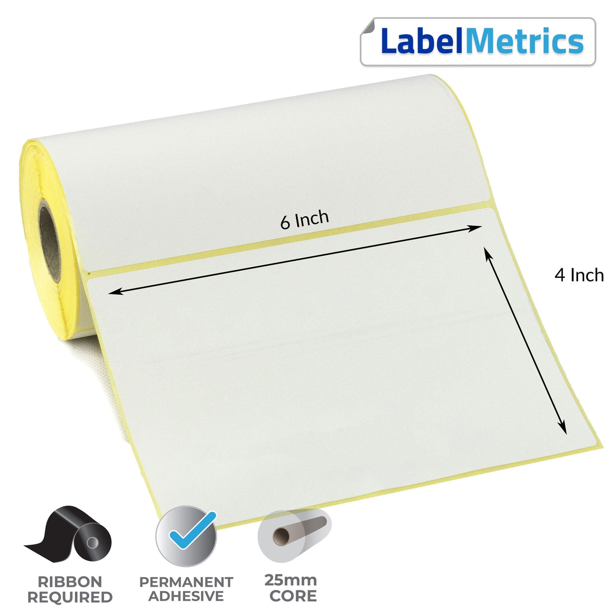 4 Inch Label Example 6 x 4 inch thermal transfer labels - permanent adhesive — LabelMetrics