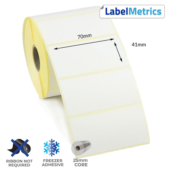 70 x 41mm Direct Thermal Labels - Freezer Adhesive