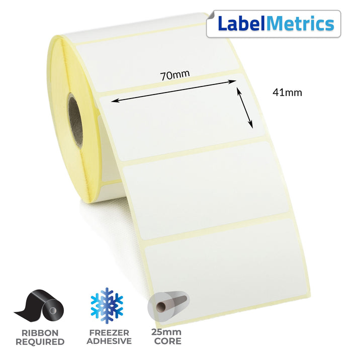 70 x 41mm Thermal Transfer Labels - Freezer Adhesive