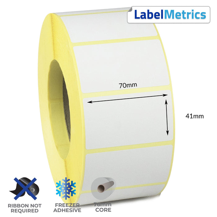 70 x 41mm Direct Thermal Labels - Freezer Adhesive