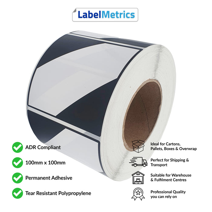 LQ (Limited Quantity) labels, ADR compliant, Printed on Polypropylene, Permanent adhesive. 100mm x 100mm