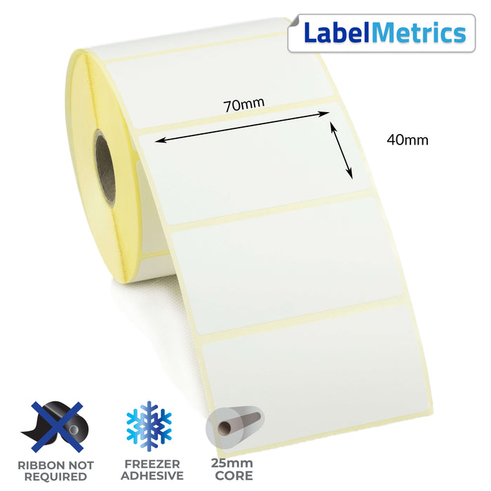 70 x 40mm Direct Thermal Labels - Freezer Adhesive