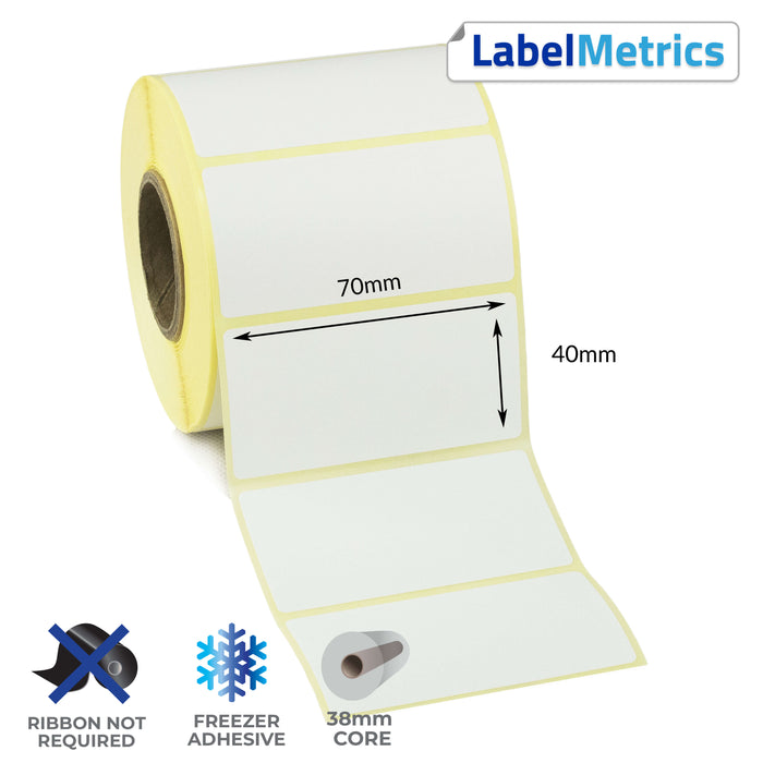 70 x 40mm Direct Thermal Labels - Freezer Adhesive