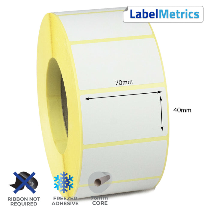 70 x 40mm Direct Thermal Labels - Freezer Adhesive