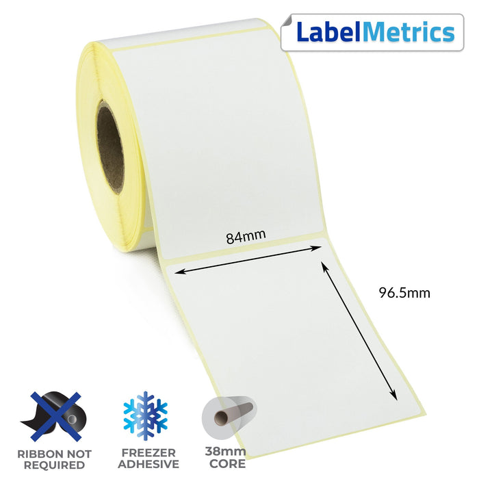 84 x 96.5mm Direct Thermal Labels - Freezer Adhesive