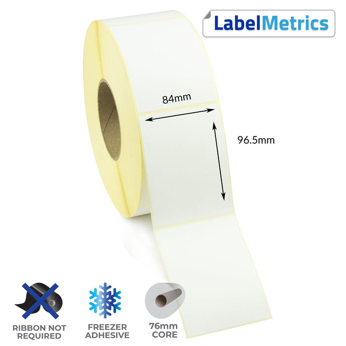 84 x 96.5mm Direct Thermal Labels - Freezer Adhesive