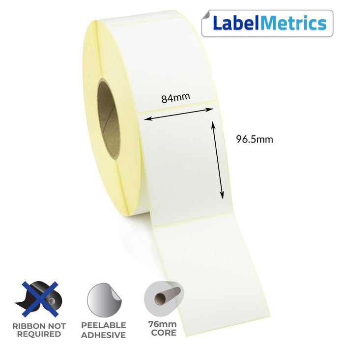 84 x 96.5mm Direct Thermal Labels - Removable Adhesive