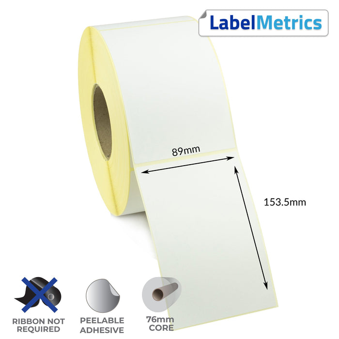 89 x 153.5mm Direct Thermal Labels - Removable Adhesive