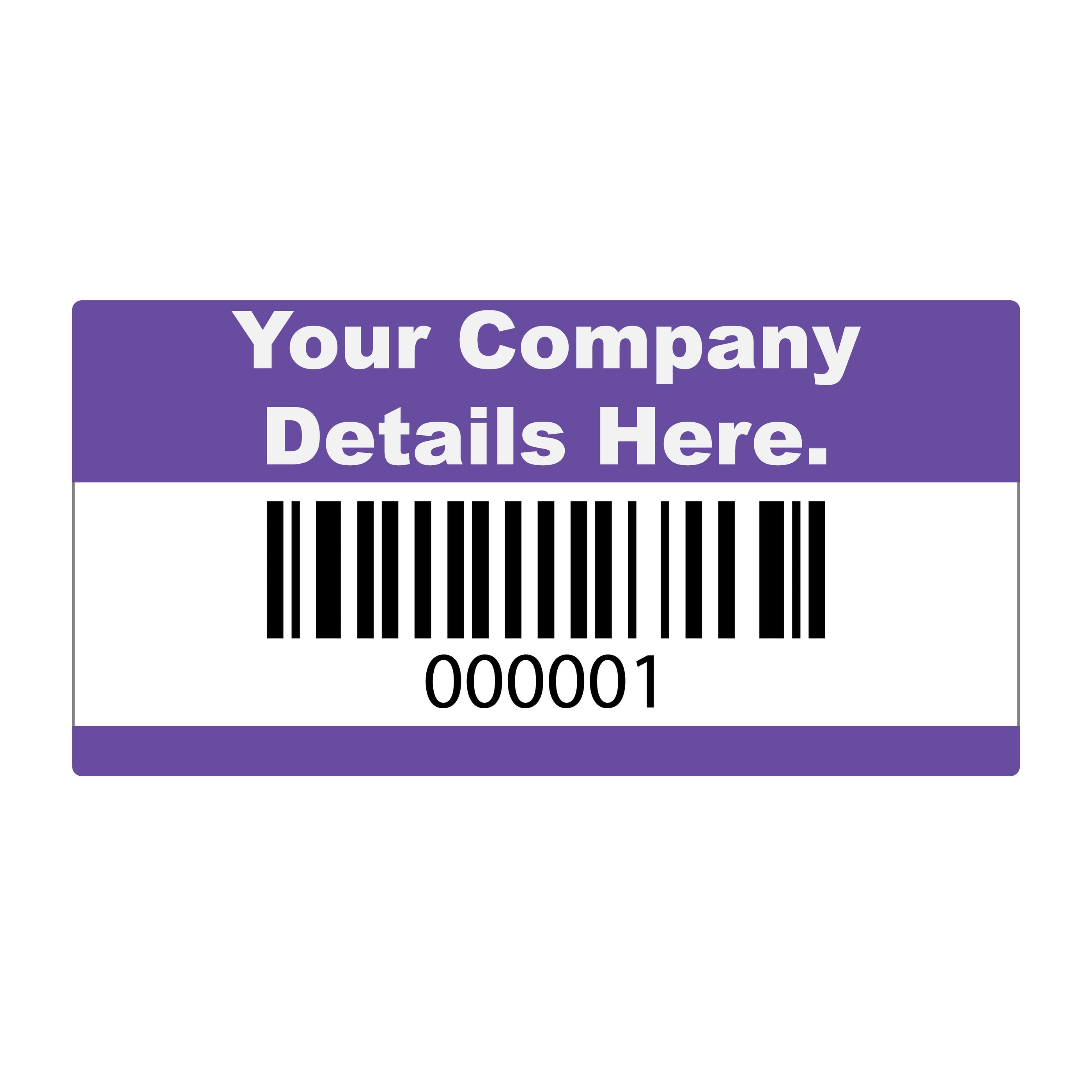 50mm x 25mm Custom Asset Labels, Matt Polypropylene, Permanent adhesiv ...