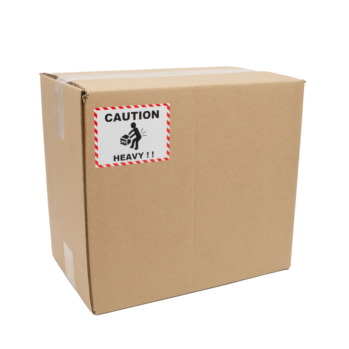 100mm x 75mm Caution/Warning Labels. Red Hash Border, Red, White & Black. Permanent Adhesive.