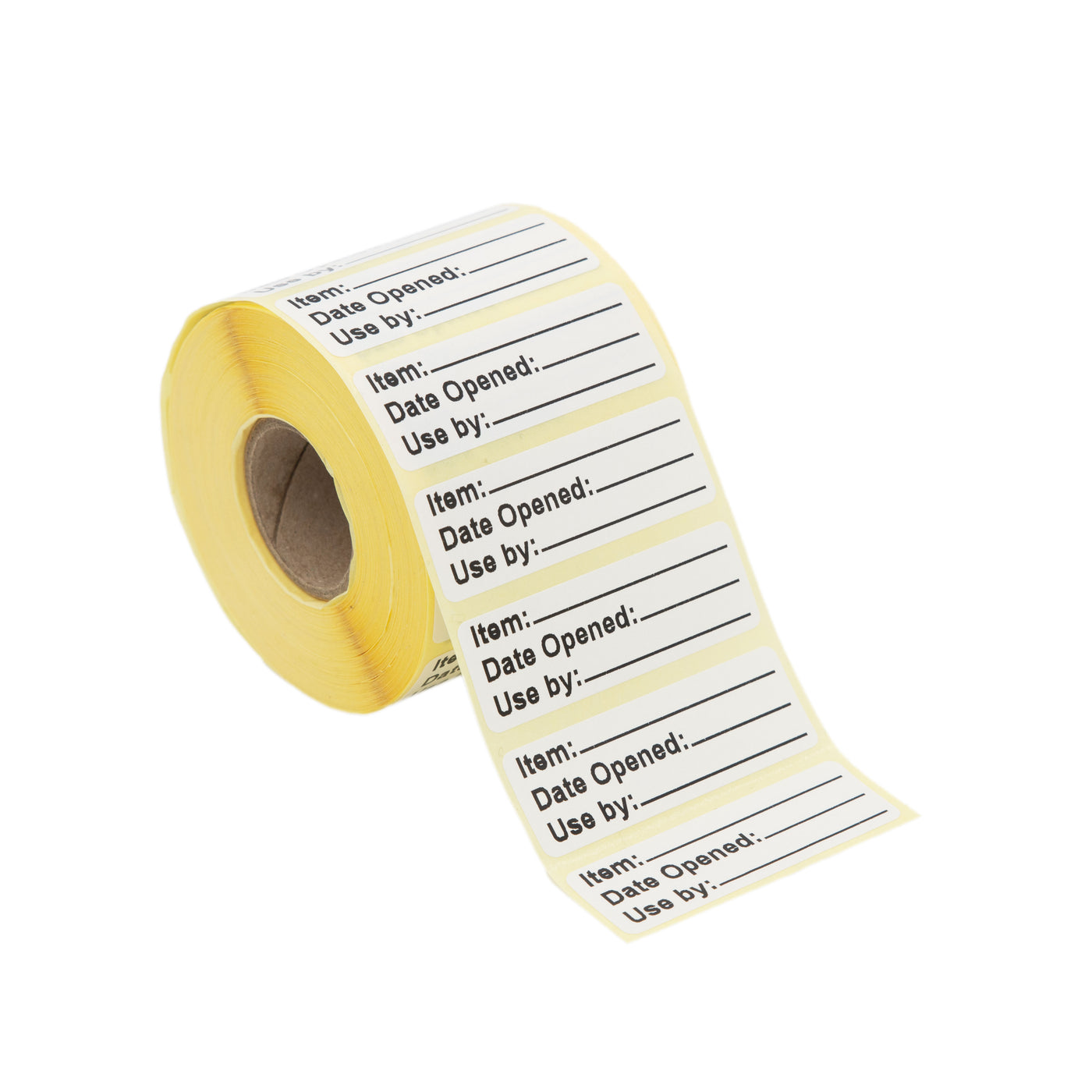 50mm x 17mm Food Content Labels, Printed with Item, Date Opened and Us ...