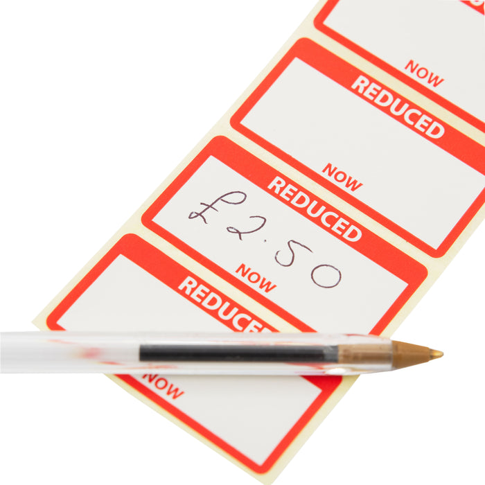 50mm x 25mm Reduced Now Retail Labels/Stickers. 1,000 Labels per roll ...