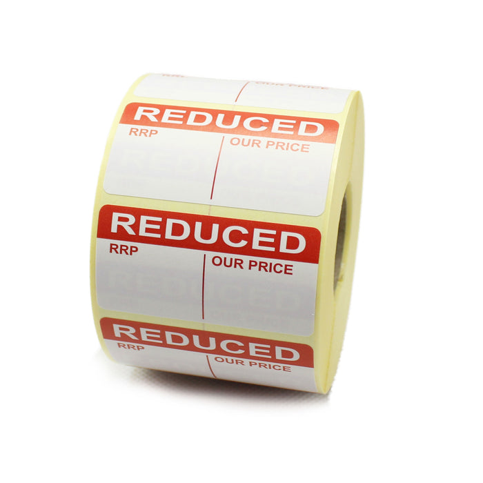 Reduced RRP / Our Price. 50mm x 25mm Printed retails labels.