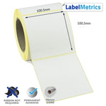 100.5 x 100.5mm Perforated Direct Thermal Labels - Permanent Adhesive