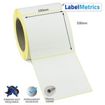 100 x 100mm Perforated Direct Thermal Labels - Permanent Adhesive