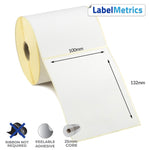 100 x 132mm Direct Thermal Labels - Removable Adhesive