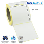 101.6 x 101.6mm Direct Thermal Perforated Labels - Freezer Adhesive