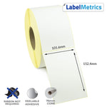 101.6 x 152.4mm Perforated Direct Thermal Labels - Removable Adhesive