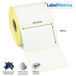 101.6 x 60mm Direct Thermal Labels - Removable Adhesive