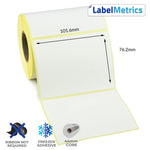 101.6 x 76.2mm Direct Thermal Labels - Freezer Adhesive