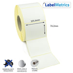 101.6 x 76.2mm Direct Thermal Labels - Removable Adhesive