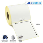 102 x 102mm Direct Thermal Labels - Removable Adhesive