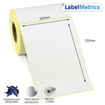 102 x 152mm Direct Thermal Labels - Removable Adhesive