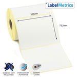 105 x 75.5mm Direct Thermal Labels - Permanent Adhesive
