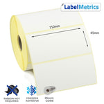 110 x 45mm Direct Thermal Labels - Freezer Adhesive
